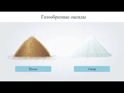 Газообразные оксиды Песок Сахар