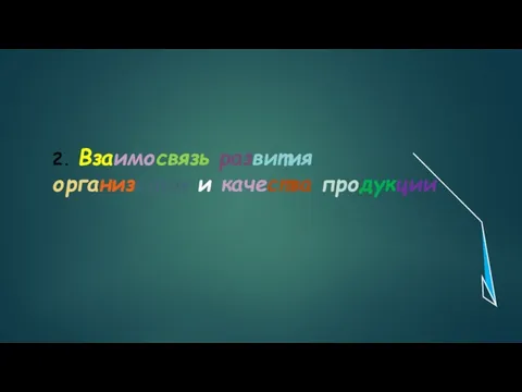 2. Взаимосвязь развития организации и качества продукции