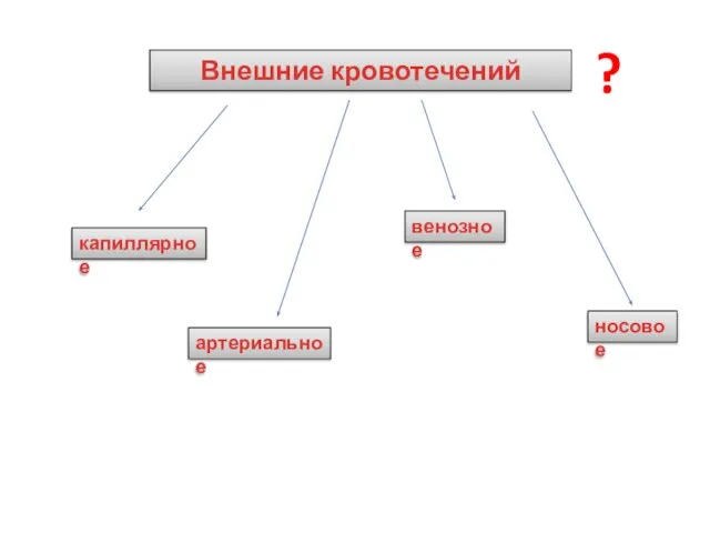 Внешние кровотечений капиллярное артериальное венозное носовое ?