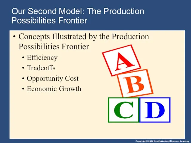 Our Second Model: The Production Possibilities Frontier Concepts Illustrated by the Production