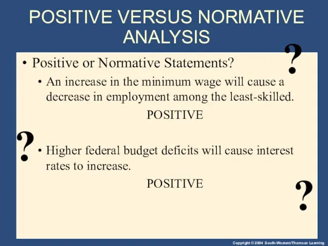 Positive or Normative Statements? An increase in the minimum wage will cause