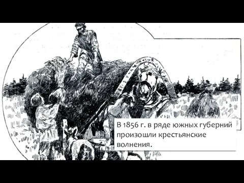 В 1856 г. в ряде южных губерний произошли крестьянские волнения.