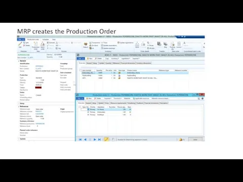 MRP creates the Production Order