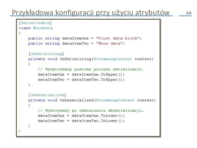 Przykładowa konfiguracji przy użyciu atrybutów