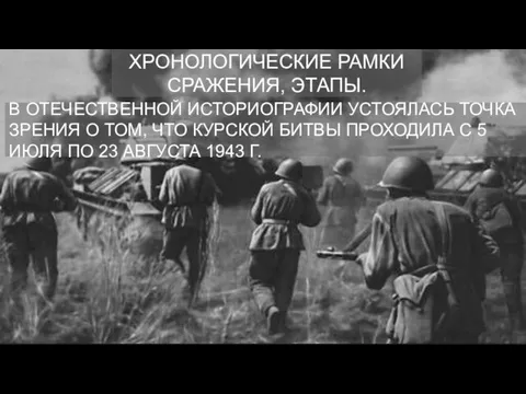 ХРОНОЛОГИЧЕСКИЕ РАМКИ СРАЖЕНИЯ, ЭТАПЫ. В ОТЕЧЕСТВЕННОЙ ИСТОРИОГРАФИИ УСТОЯЛАСЬ ТОЧКА ЗРЕНИЯ О ТОМ,