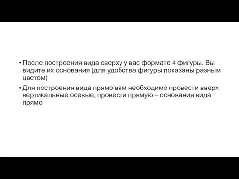 После построения вида сверху у вас формате 4 фигуры. Вы видите их