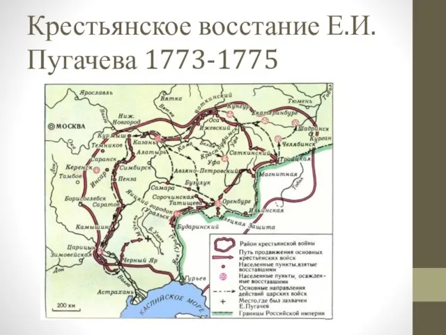 Крестьянское восстание Е.И.Пугачева 1773-1775