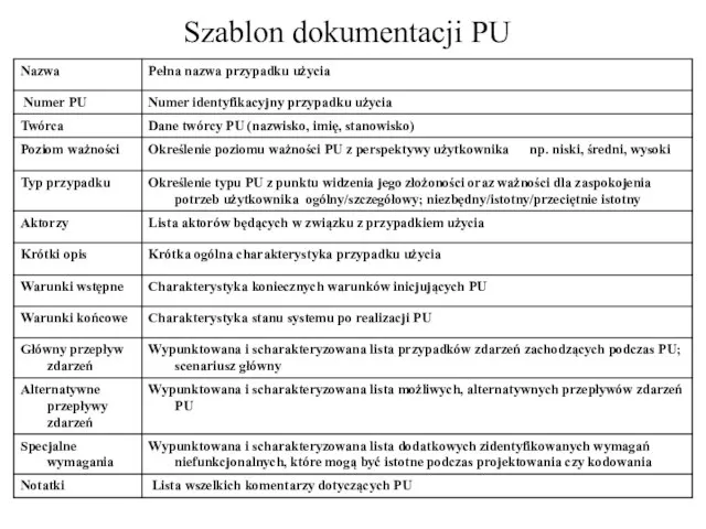 Szablon dokumentacji PU