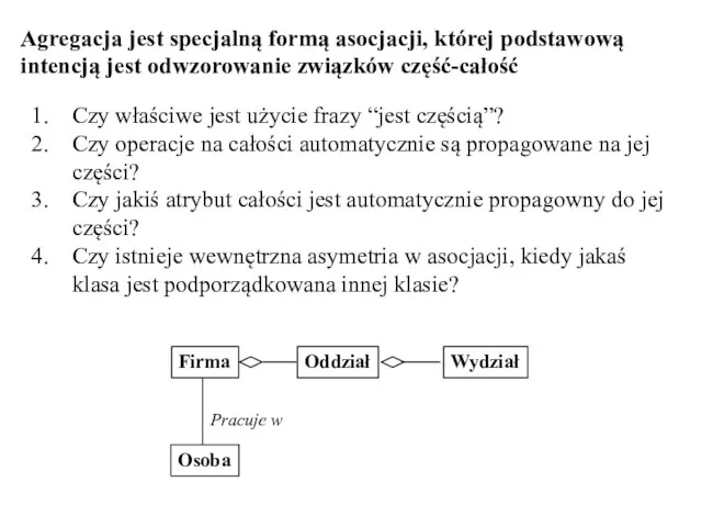 Firma Osoba Pracuje w Oddział Wydział Agregacja jest specjalną formą asocjacji, której