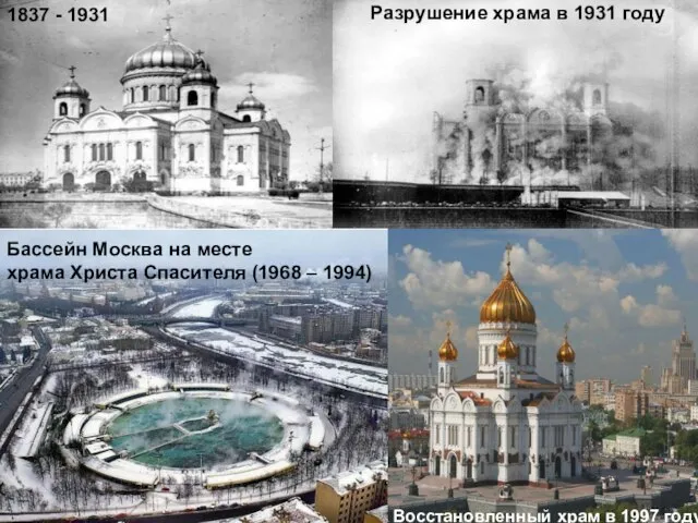 Бассейн Москва на месте храма Христа Спасителя (1968 – 1994) 1837 -