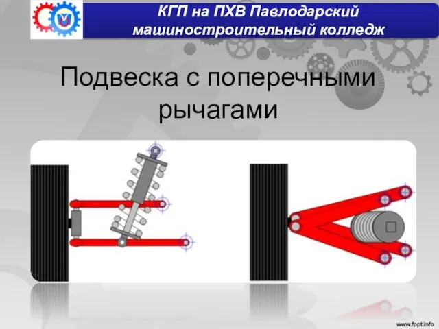 Подвеска с поперечными рычагами КГП на ПХВ Павлодарский машиностроительный колледж