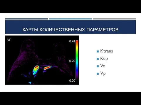 КАРТЫ КОЛИЧЕСТВЕННЫХ ПАРАМЕТРОВ Ktrans Kep Ve Vp