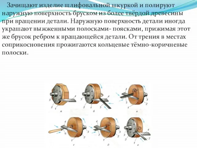 Зачищают изделие шлифовальной шкуркой и полируют наружную поверхность бруском из более твёрдой