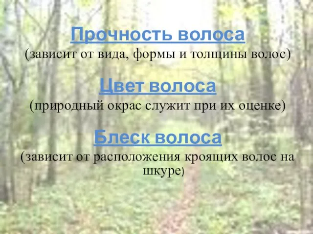 Прочность волоса (зависит от вида, формы и толщины волос) Цвет волоса (природный