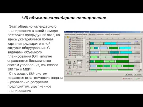 1.б) объемно-календарное планирование Этап объемно-календарного планирования в какой-то мере повторяет предыдущий этап,