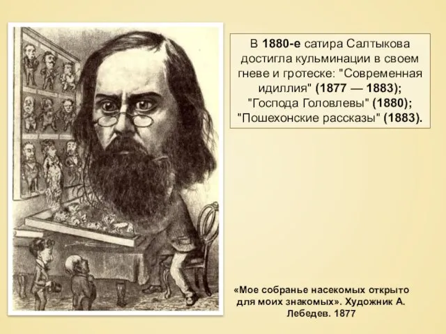 «Мое собранье насекомых открыто для моих знакомых». Художник А. Лебедев. 1877 В