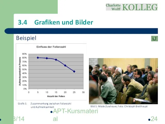 2013/14 APT-Kursmaterial 3.4 Grafiken und Bilder Bild 1: Müde Zuschauer, Foto: Christoph