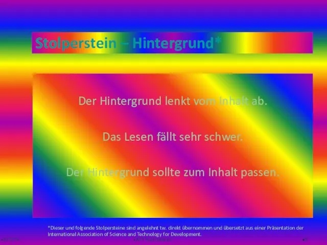 2013/14 APT-Kursmaterial Stolperstein – Hintergrund* Der Hintergrund lenkt vom Inhalt ab. Das