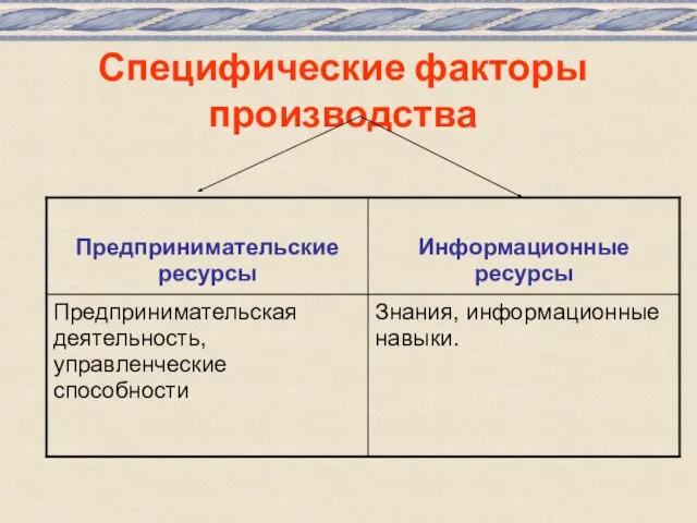 Специфические факторы производства