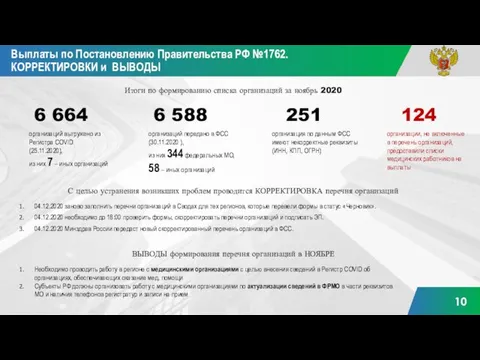 Выплаты по Постановлению Правительства РФ №1762. КОРРЕКТИРОВКИ и ВЫВОДЫ 04.12.2020 заново заполнить