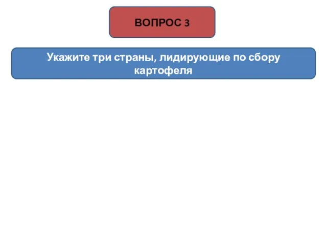 Укажите три страны, лидирующие по сбору картофеля ВОПРОС 3