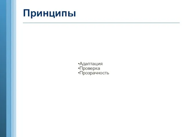 Принципы Адаптация Проверка Прозрачность