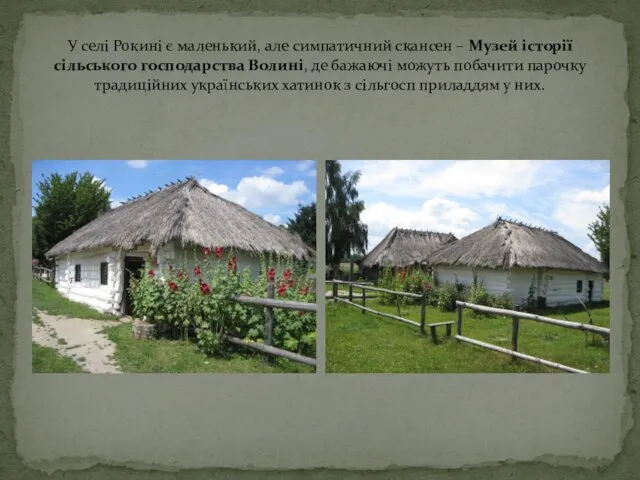 У селі Рокині є маленький, але симпатичний скансен – Музей історії сільського