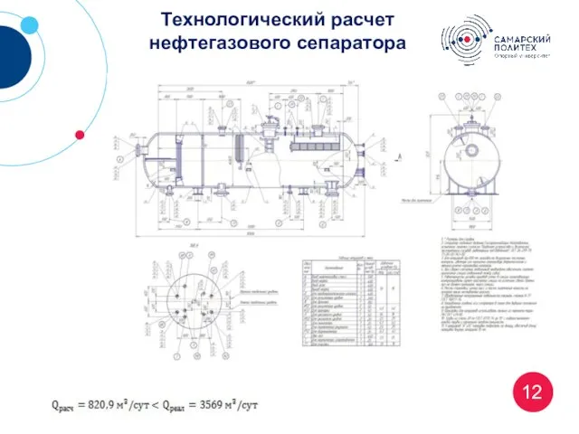 12 Технологический расчет нефтегазового сепаратора