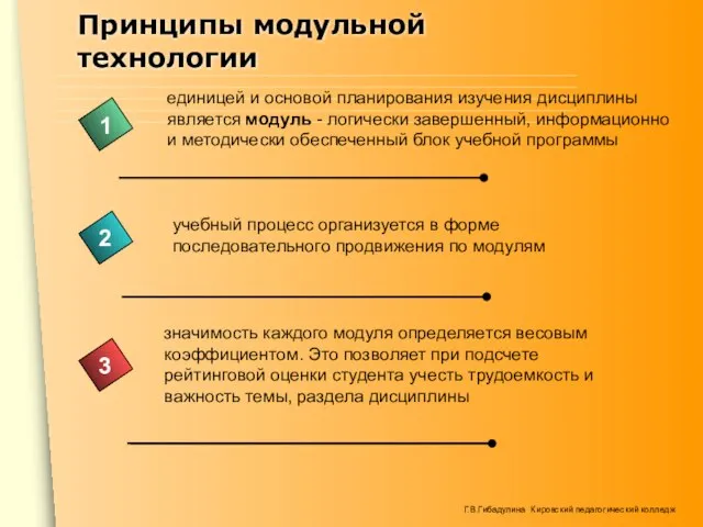 Принципы модульной технологии единицей и основой планирования изучения дисциплины является модуль -