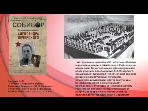 Васильев И. Ю. Собибор. Возвращение подвига Александра Печерского / И. Ю. Васильев,