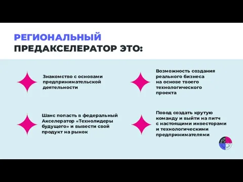 РЕГИОНАЛЬНЫЙ ПРЕДАКСЕЛЕРАТОР ЭТО: Знакомство с основами предпринимательской деятельности Возможность создания реального бизнеса