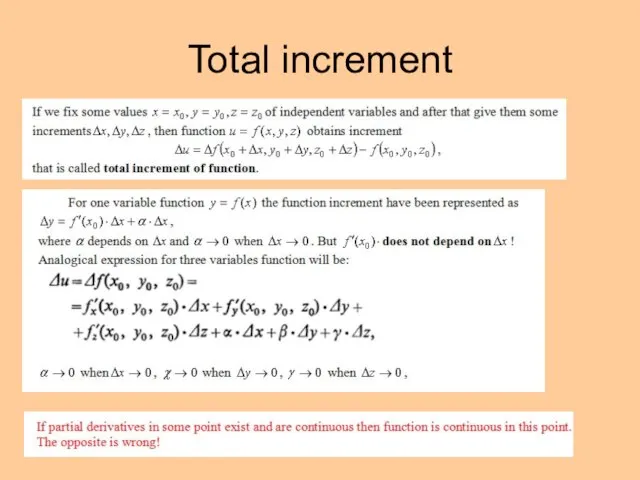 Total increment