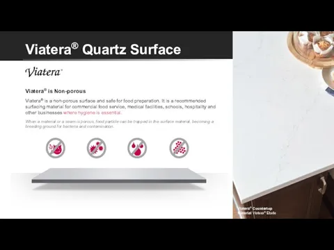 Viatera® Quartz Surface Viatera® Countertop Material Viatera® Etude Viatera® is Non-porous Viatera®