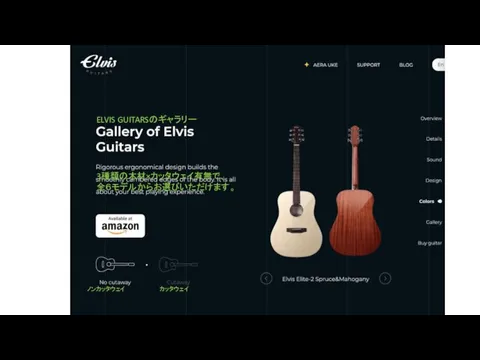 3種類の木材×カッタウェイ有無で、 全６モデルからお選びいただけます。 ELVIS GUITARSのギャラリー ノンカッタウェイ カッタウェイ