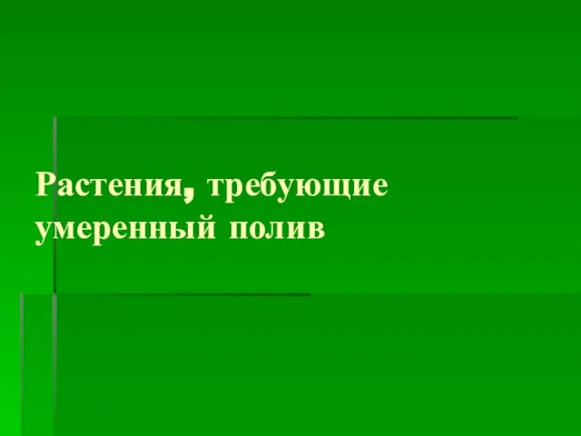 Растения, требующие умеренный полив