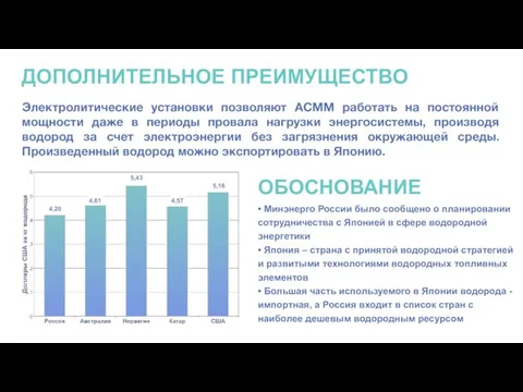 ДОПОЛНИТЕЛЬНОЕ ПРЕИМУЩЕСТВО Электролитические установки позволяют АСММ работать на постоянной мощности даже в