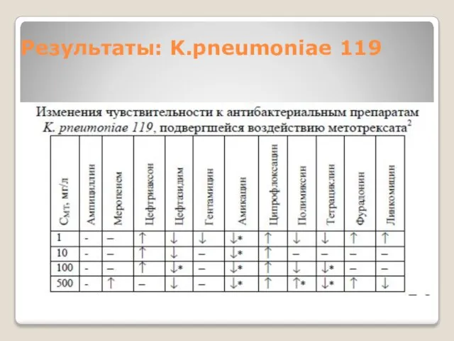 Результаты: K.pneumoniae 119