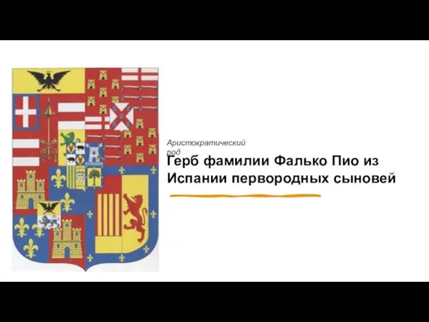 Герб фамилии Фалько Пио из Испании первородных сыновей Аристократический род