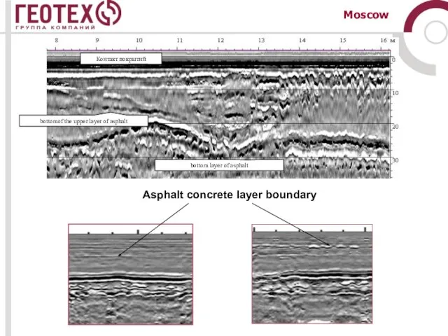 Moscow Asphalt concrete layer boundary