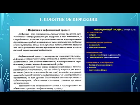 1. ПОНЯТИЕ ОБ ИНФЕКЦИИ