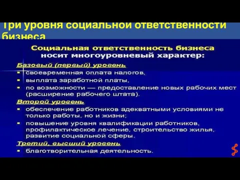 Три уровня социальной ответственности бизнеса