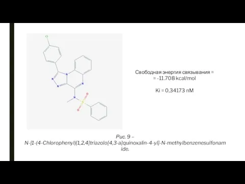 Рис. 9 – N-[1-(4-Chlorophenyl)[1,2,4]triazolo[4,3-a]quinoxalin-4-yl]-N-methylbenzenesulfonamide.