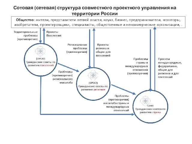 Сотовая (сетевая) структура совместного проектного управления на территории России