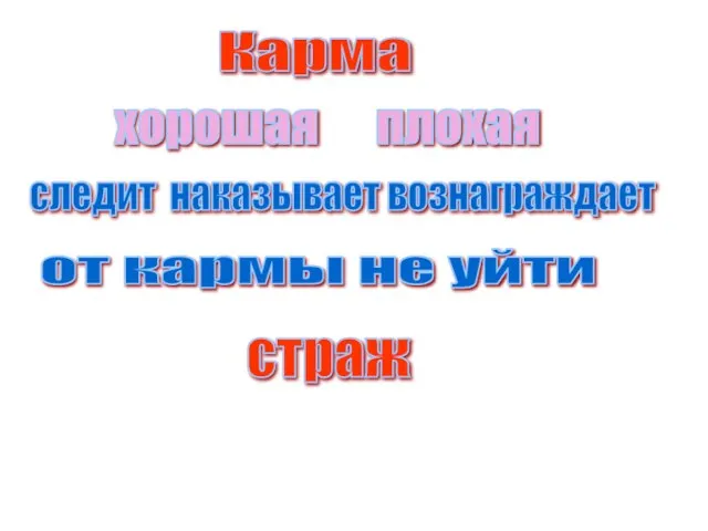 Карма хорошая плохая следит наказывает вознаграждает от кармы не уйти страж