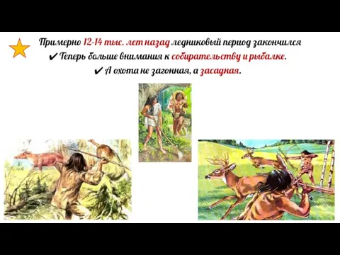 Примерно 12-14 тыс. лет назад ледниковый период закончился Теперь больше внимания к