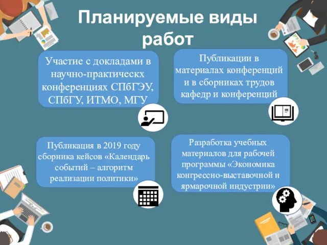 Участие с докладами в научно-практическх конференциях СПбГЭУ, СПбГУ, ИТМО, МГУ Публикации в