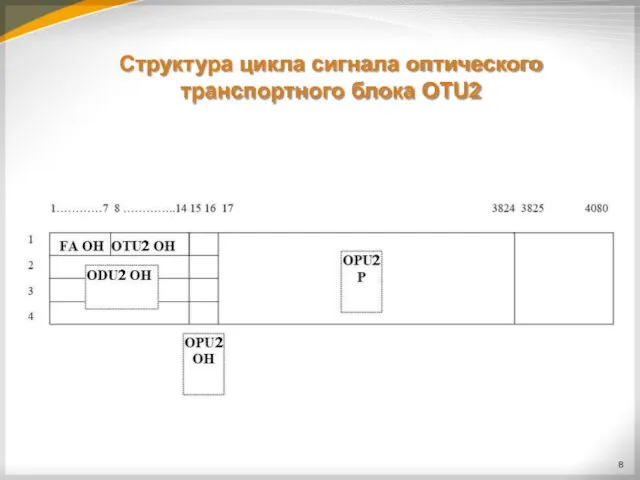 Структура цикла сигнала оптического транспортного блока OТU2