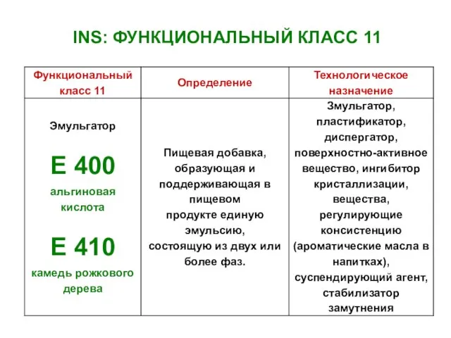 INS: ФУНКЦИОНАЛЬНЫЙ КЛАСС 11