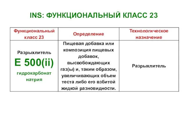 INS: ФУНКЦИОНАЛЬНЫЙ КЛАСС 23