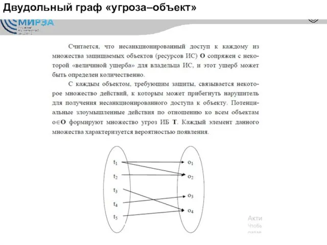 Двудольный граф «угроза–объект»